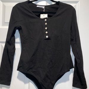 Reoria Women’s Black Bodysuit, Size Large